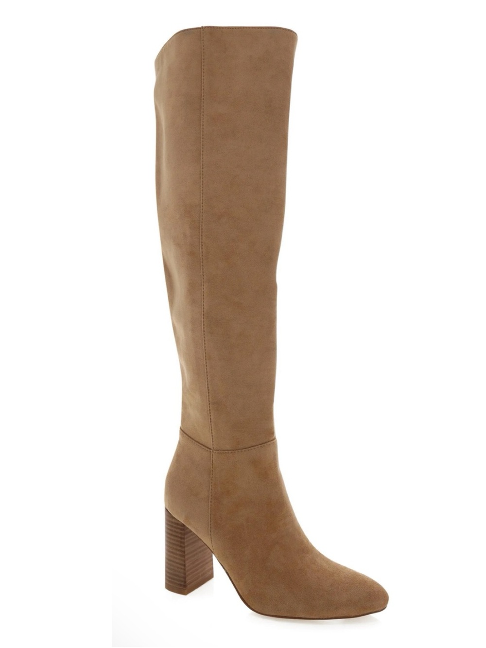 Billini Quartz Suede Knee-High Block Heel Boot in Tan/Natural 8 $130